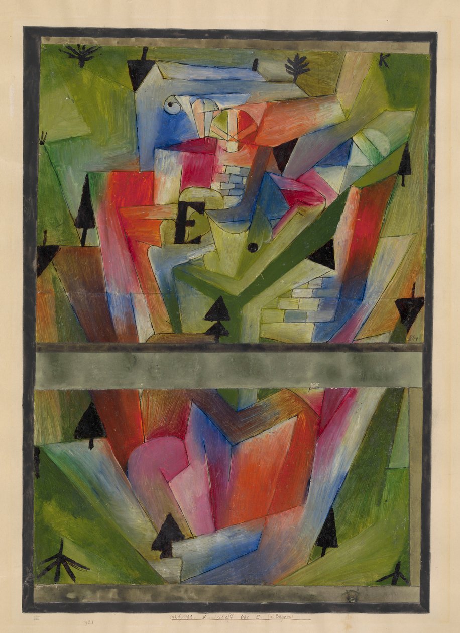 Landskap nära E. i Bayern, 1921. av Paul Klee