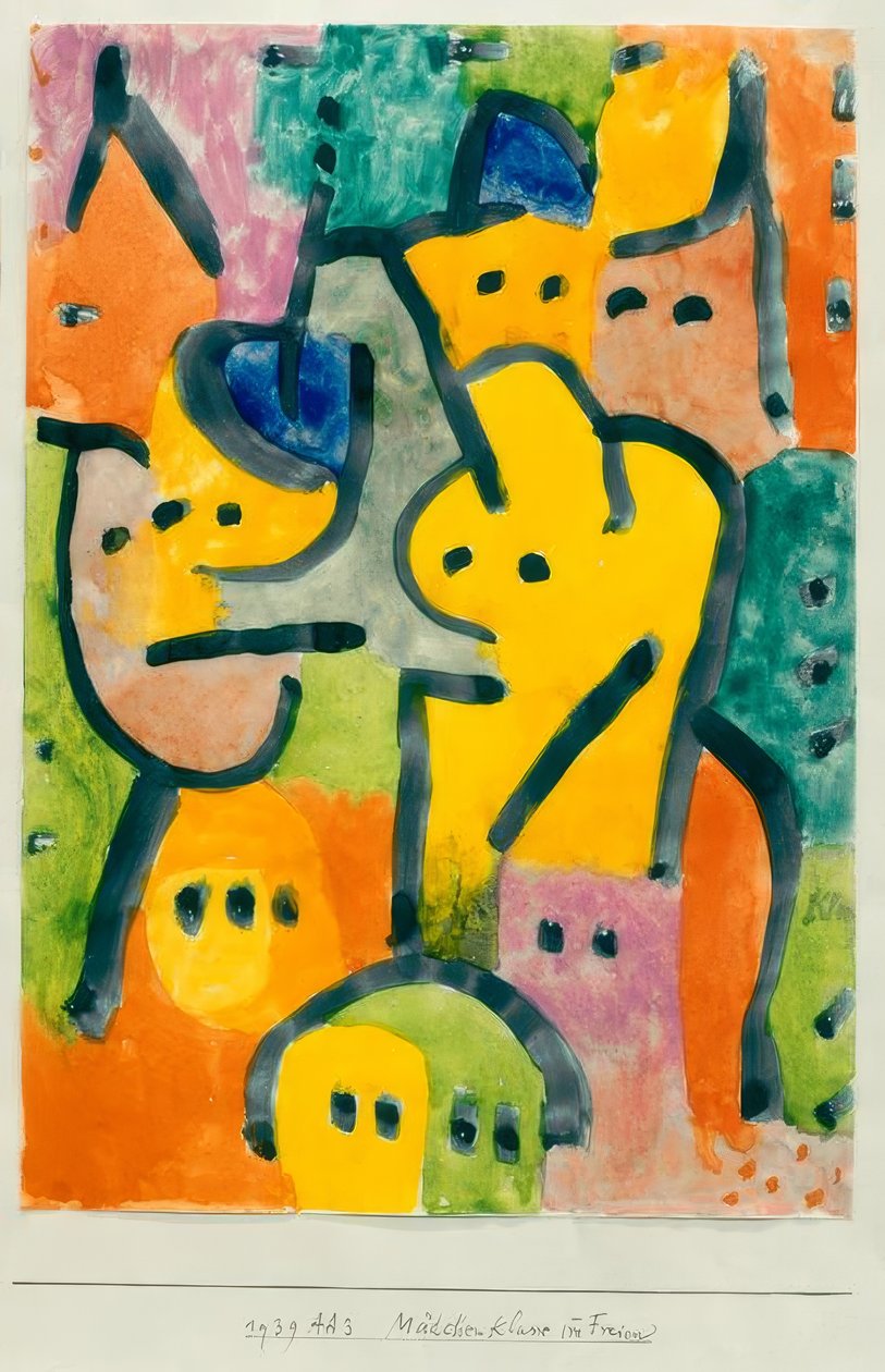 Flickklass utomhus av Paul Klee