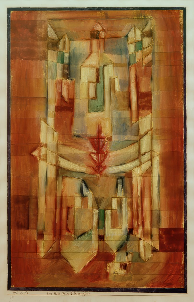 P.Klee, Das Haus zum Fliegerpfeil / Målning, 1922 av Paul Klee