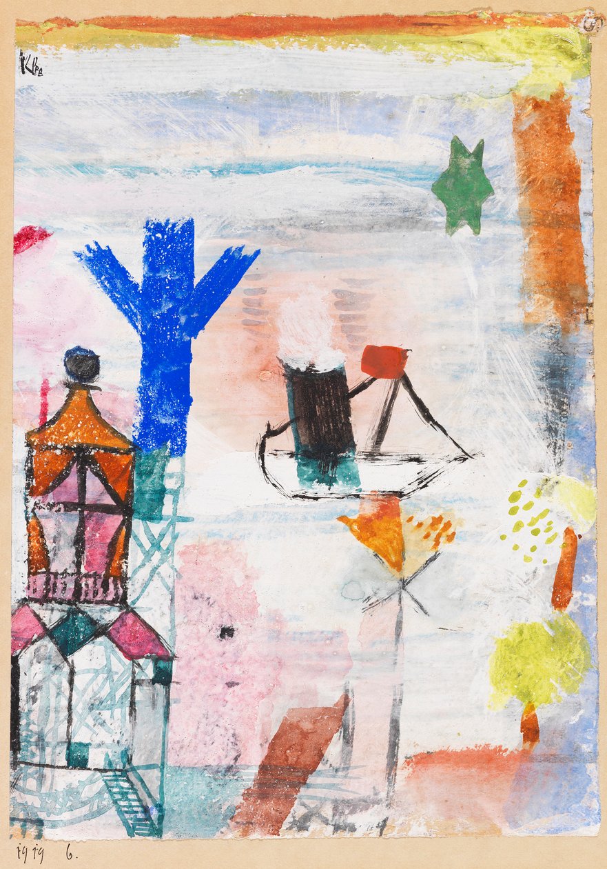 Liten ångbåt, 1919. av Paul Klee