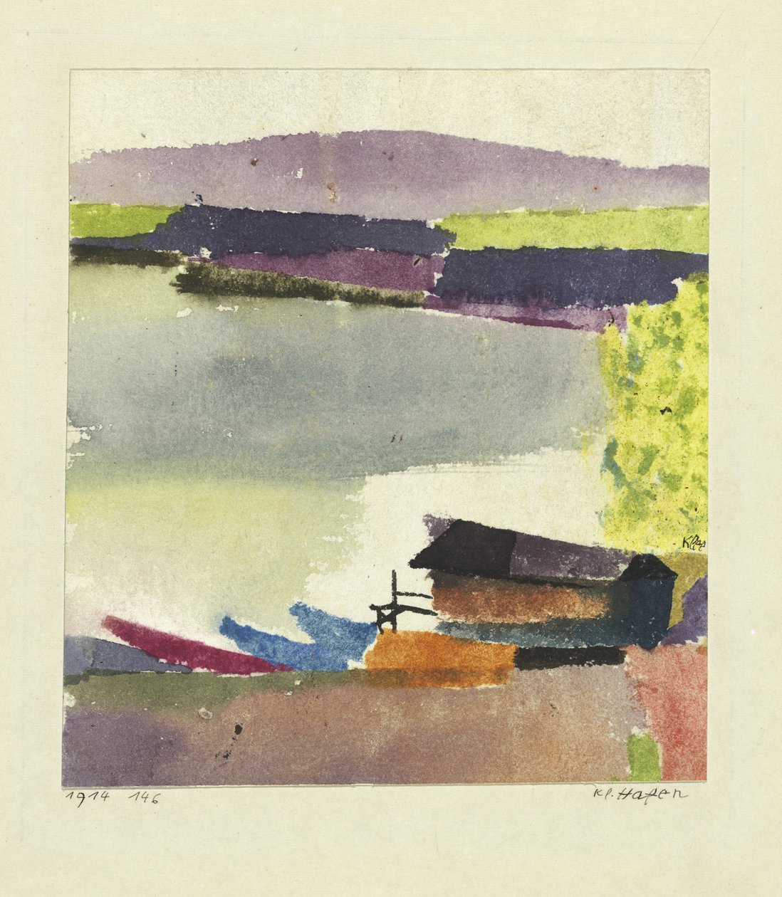 Liten hamn, 1914 av Paul Klee