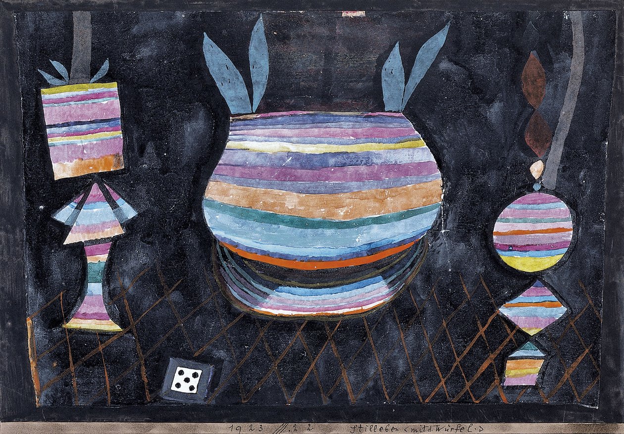 Stilleben med tärningar av Paul Klee