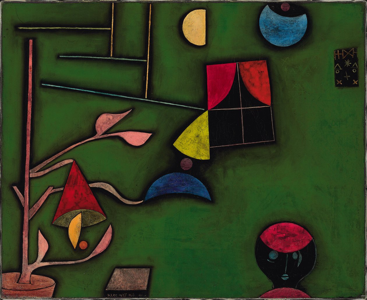 Stilleben med växt och fönster av Paul Klee