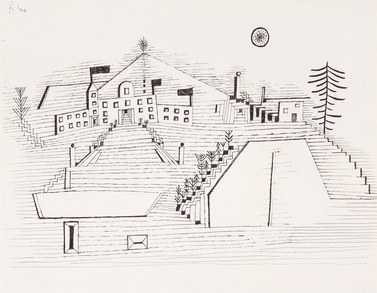 Sommarpalatset vid Beride; Sommarpalats nära Beride av Paul Klee
