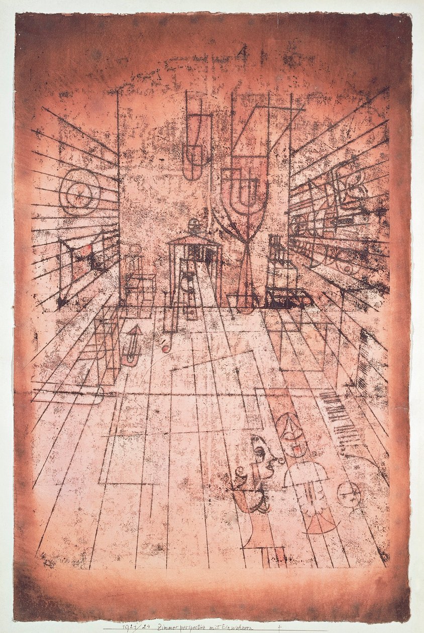 Schweiz, Bern, Rumsperspektiv med invånare av Paul Klee
