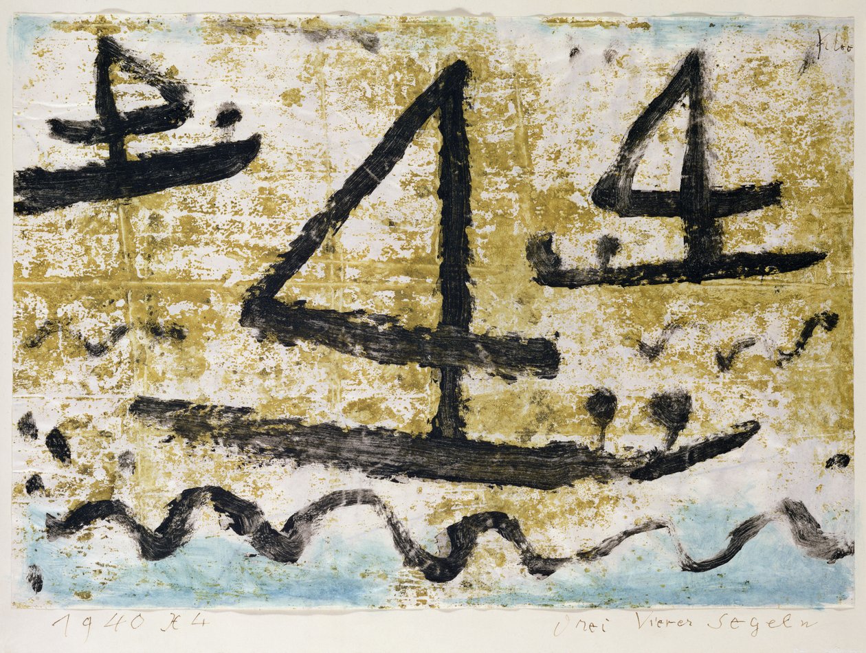 Tre fyror Segling av Paul Klee