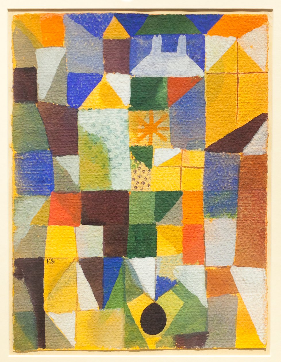 Urban sammansättning med gula fönster av Paul Klee