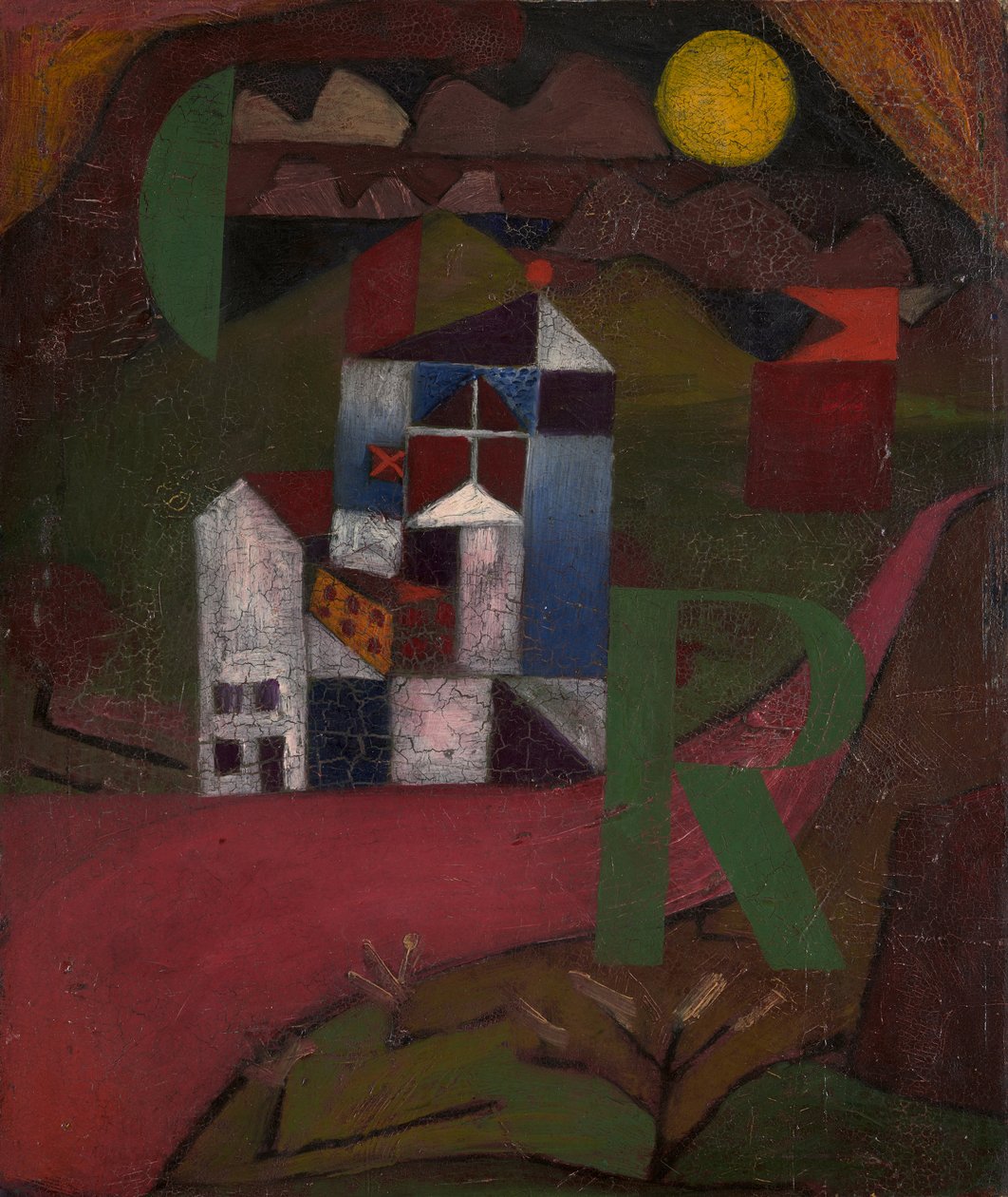 Villa R. Hus vid vägkanten, 1919. av Paul Klee