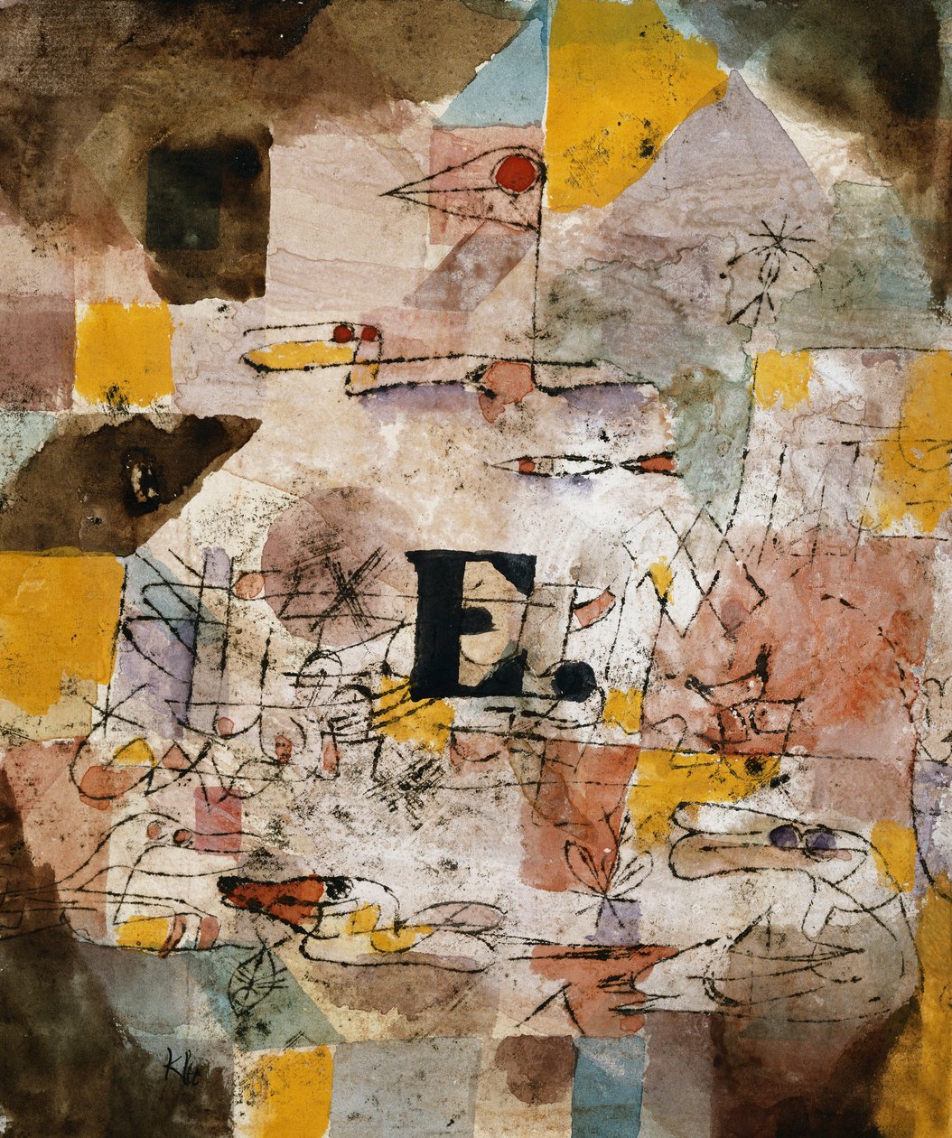 Vattenfågel (Scooters); Wasservogel (Ents) av Paul Klee