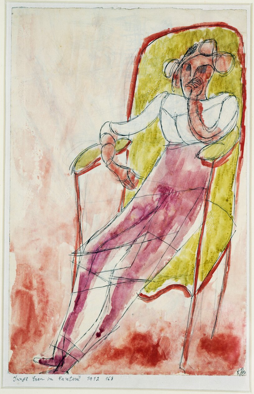 ung kvinna i fåtöljen av Paul Klee