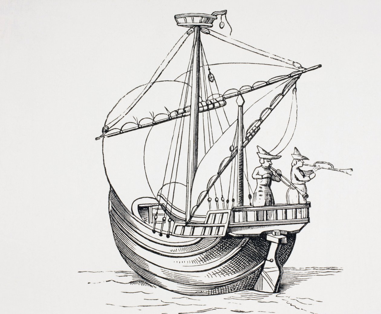 Ett segelfartyg från 1400-talet. av Paul Lacroix