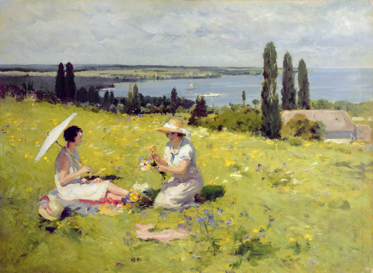 Plocka blommor (olja på duk) av Paul Michel Dupuy