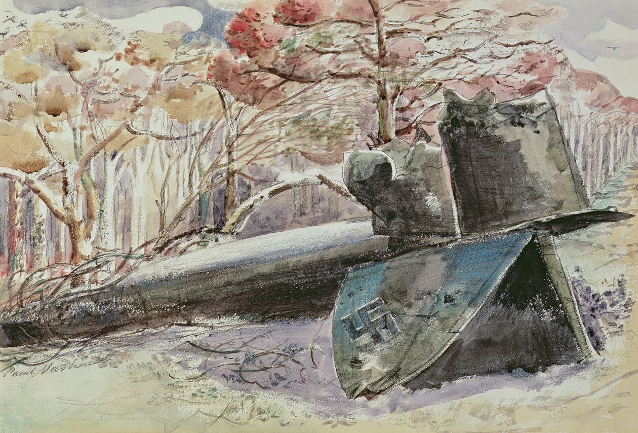 Bombplan i skogen av Paul Nash