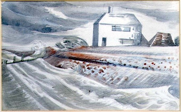 Hus vid havet, Dymchurch, Kent av Paul Nash