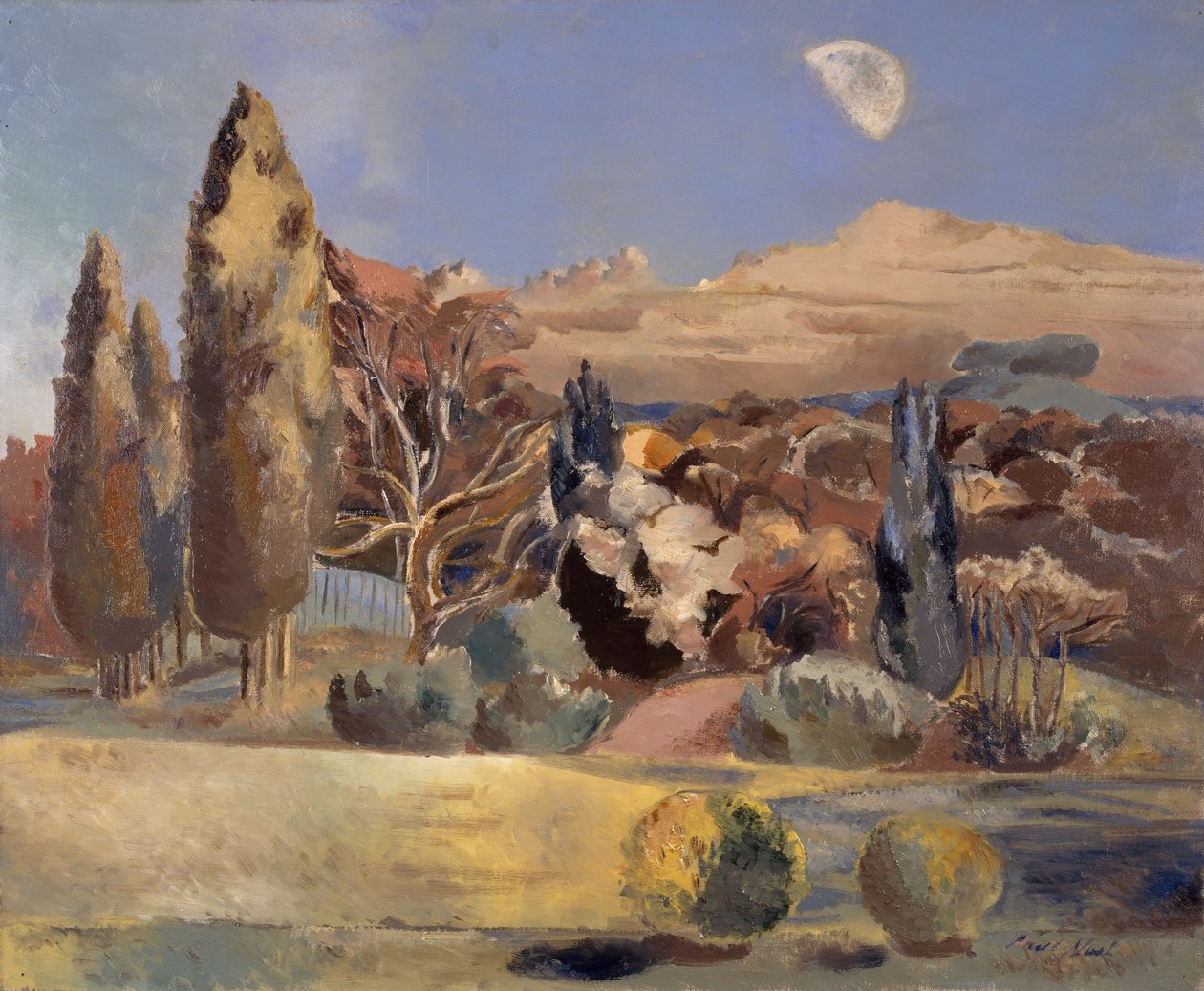 Landskap av månens första kvartal av Paul Nash