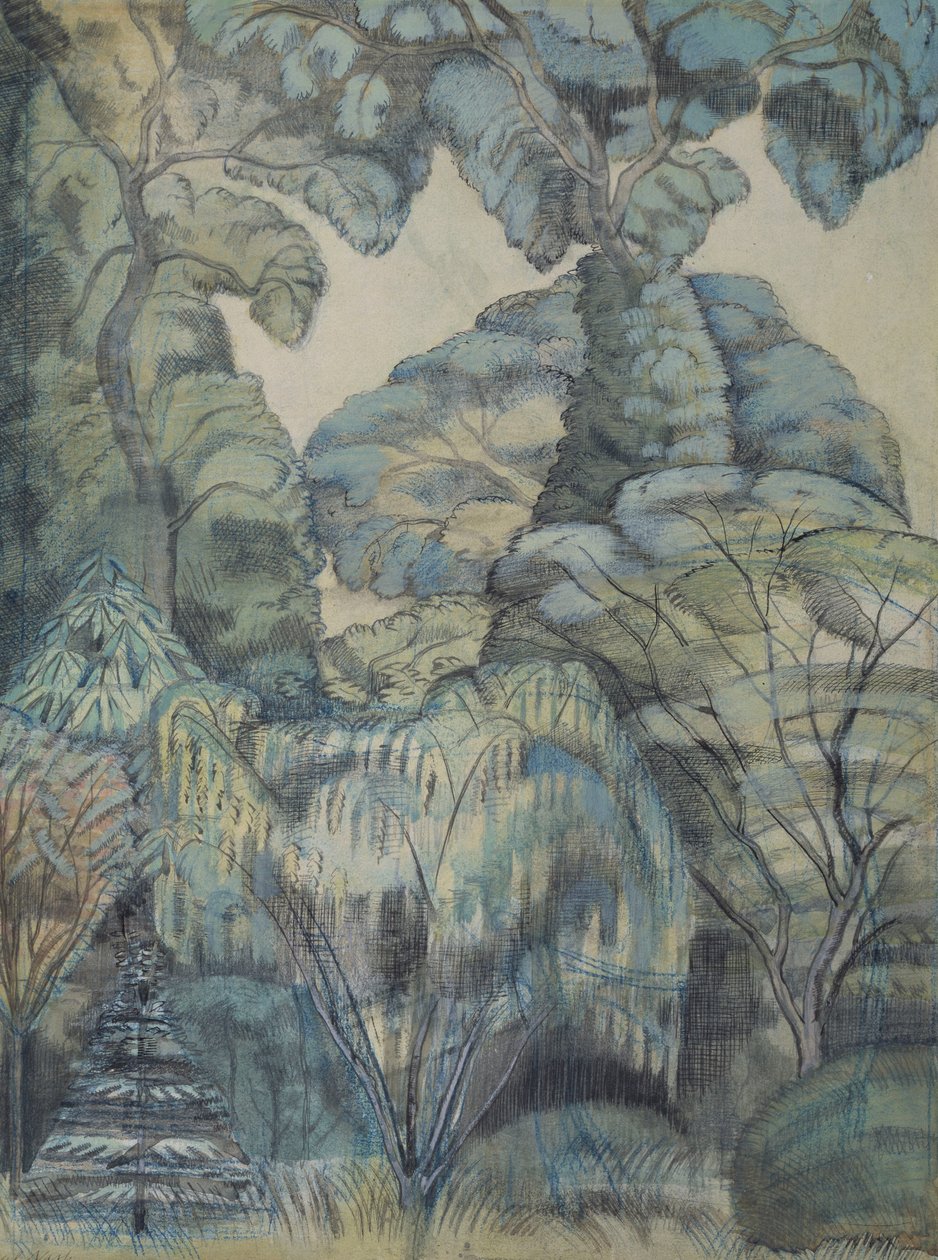 Träd i Bird Garden, Iver Heath av Paul Nash