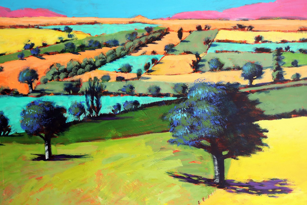 Coombe close up 4 (akryl ombord) av Paul Powis