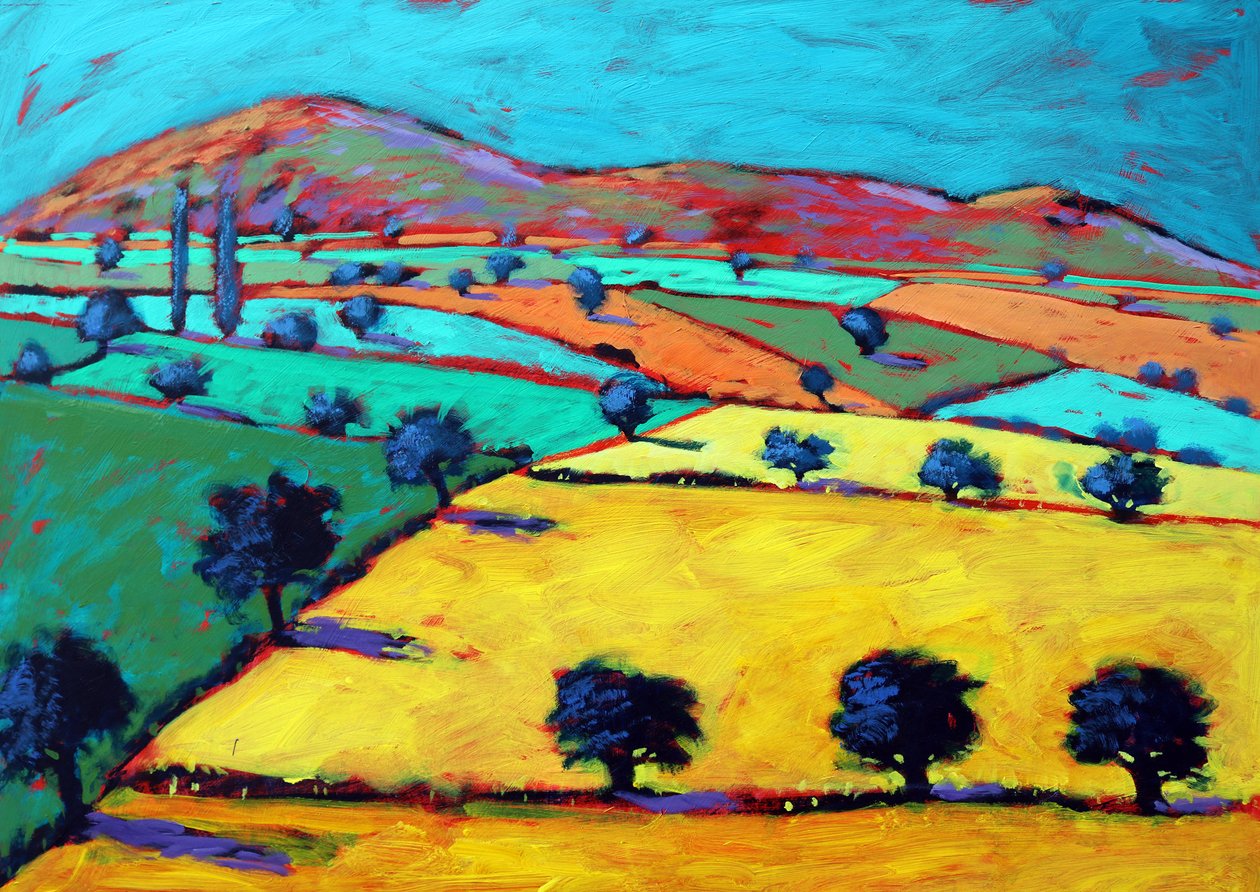 Golden Valley (akryl ombord) av Paul Powis