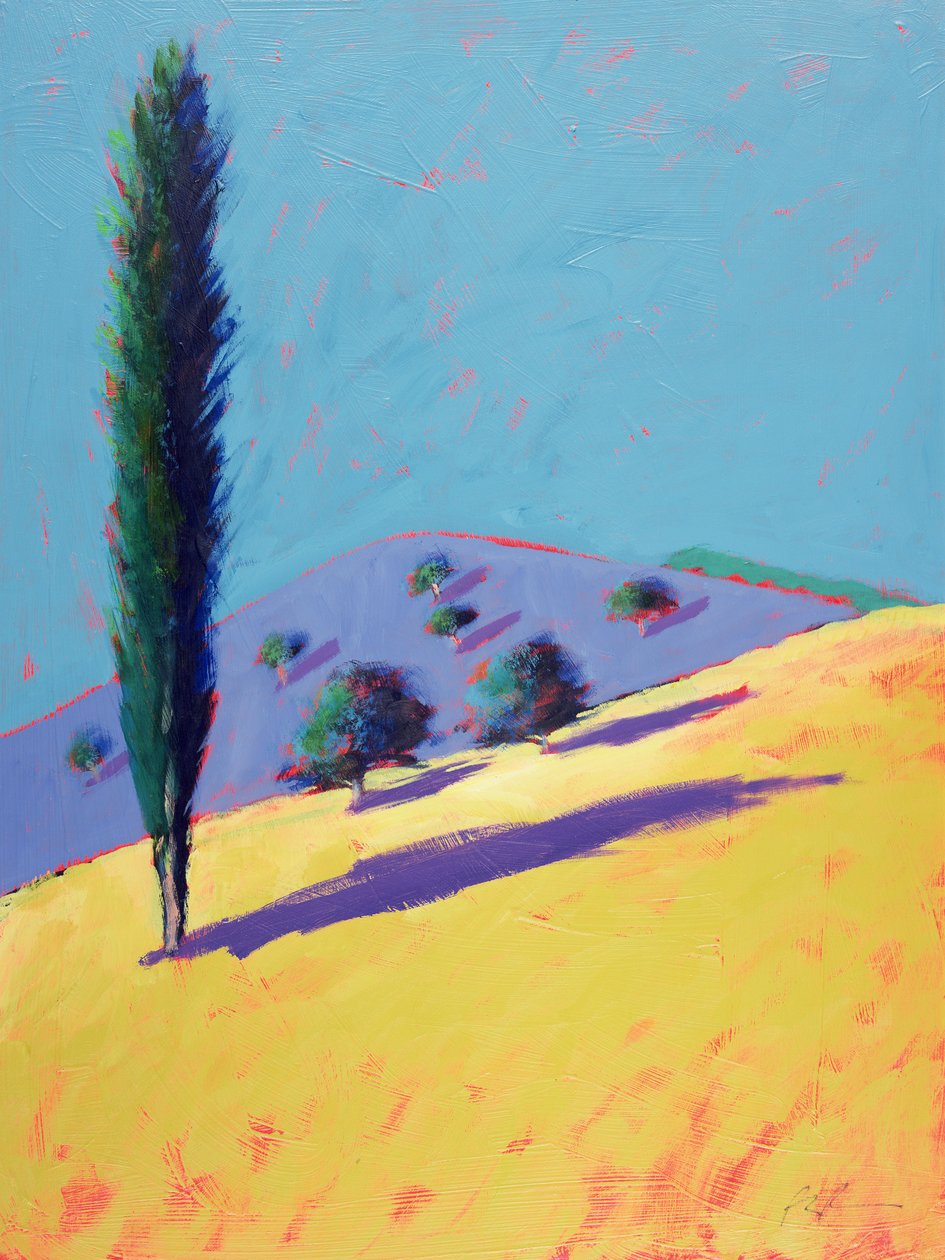 Golden Valley (akryl på kort) av Paul Powis
