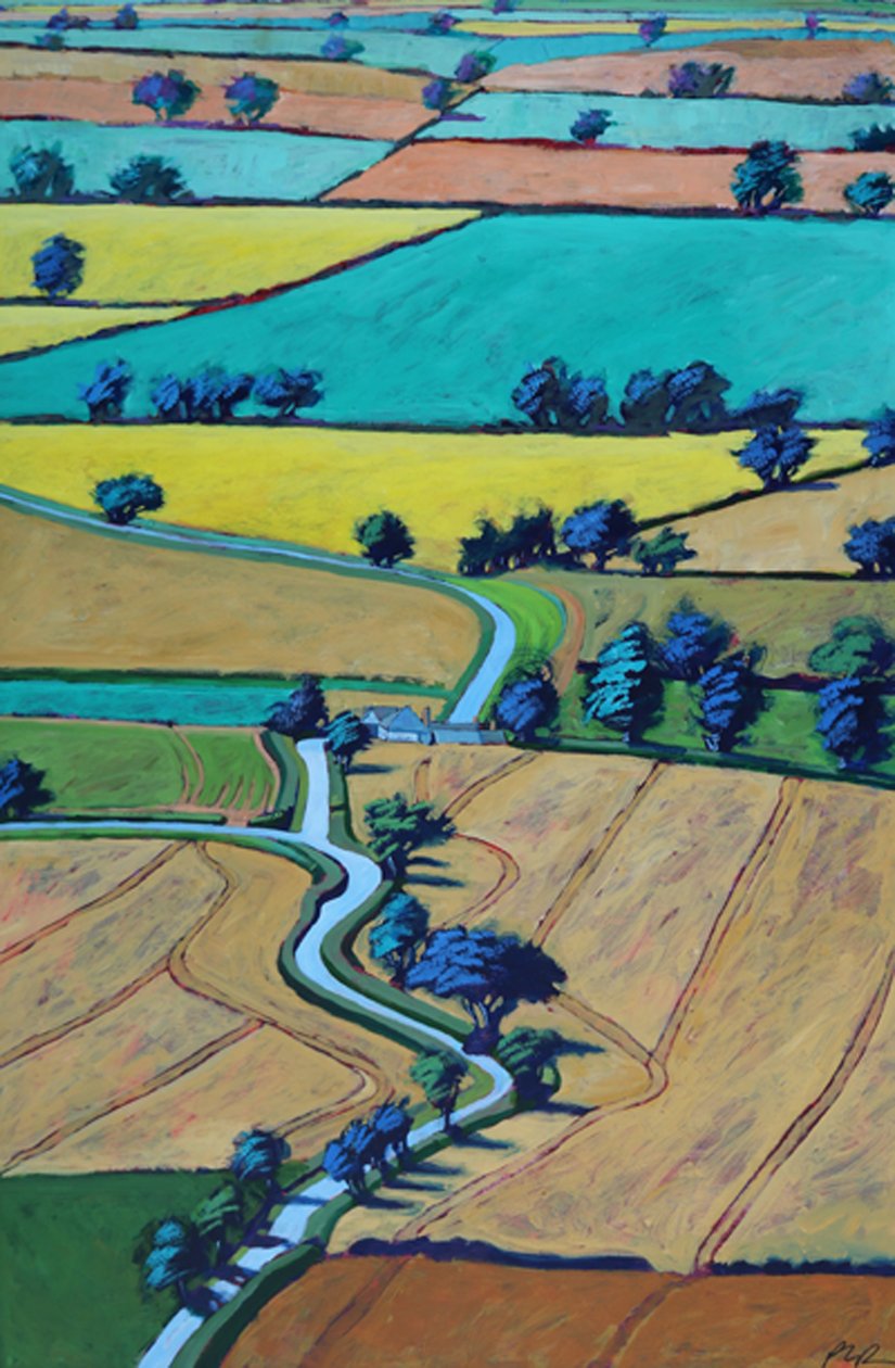 Lane på sommaren (akryl ombord) av Paul Powis