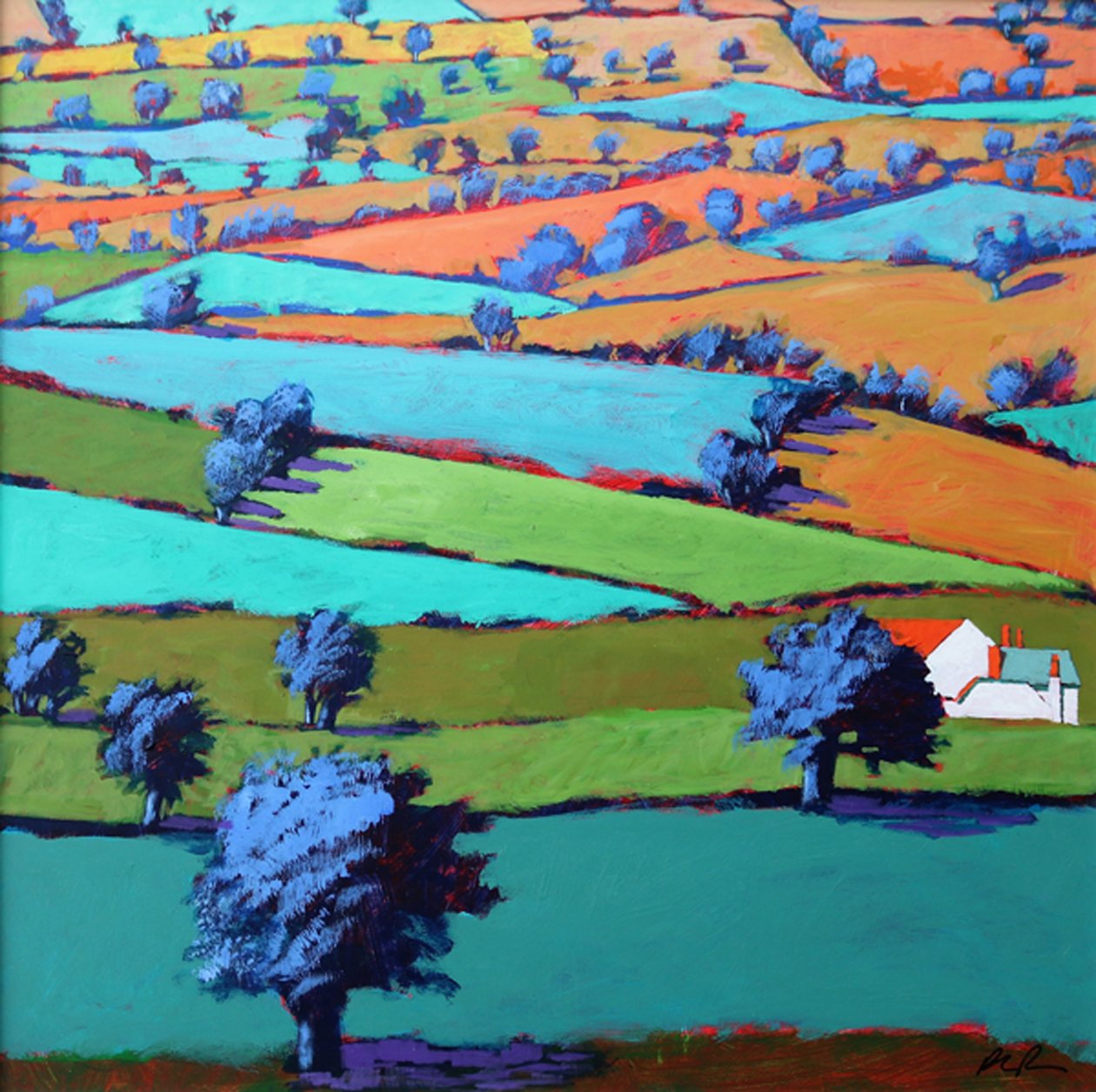 Nära Sidmouth (akryl ombord) av Paul Powis