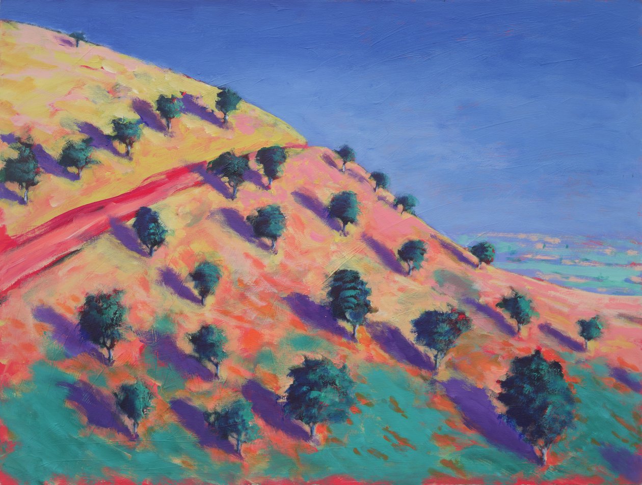 North Hill, Malvern (akryl på kort) av Paul Powis