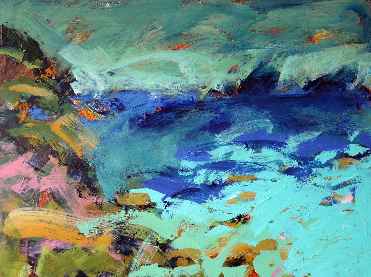 Priests Cove (akryl ombord) av Paul Powis