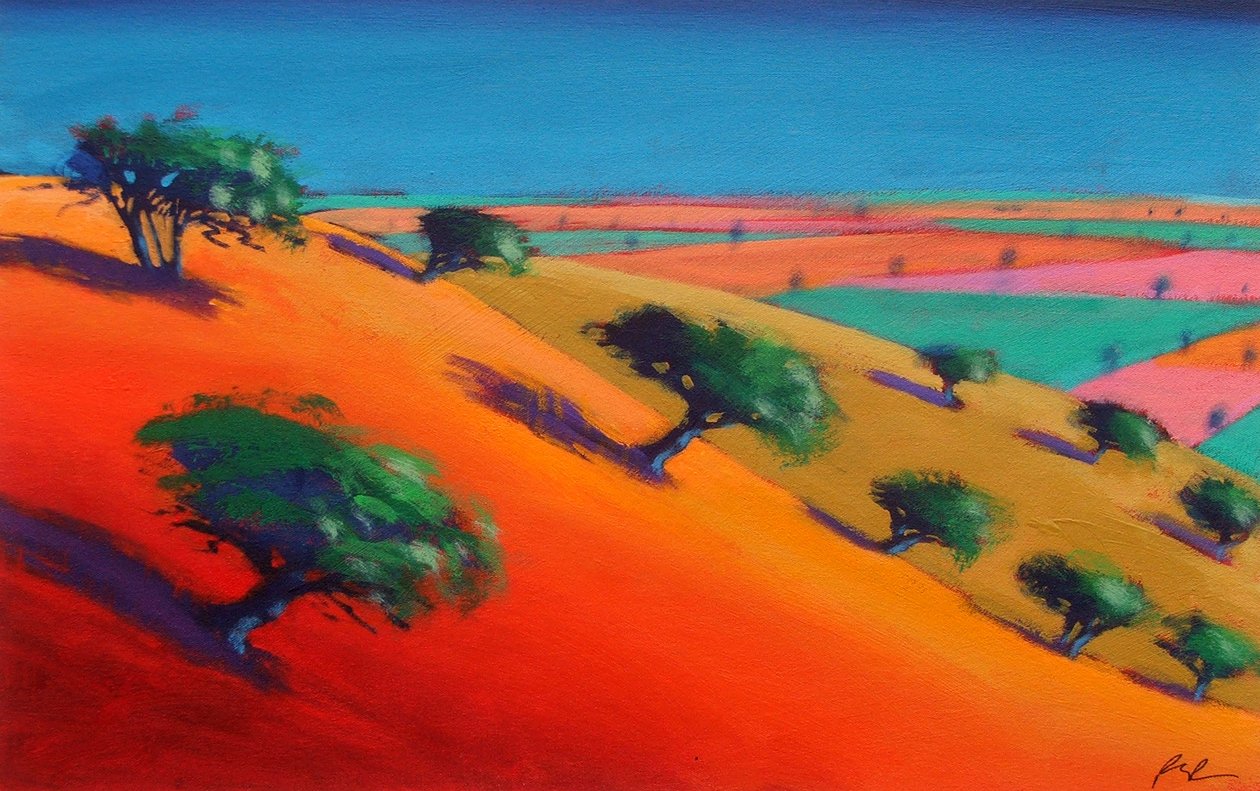 Ragged Stone Hill (akryl på duk) av Paul Powis