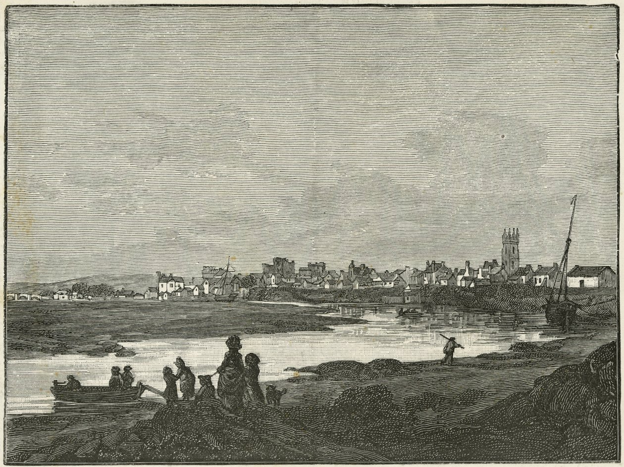 Cardiff från söder (gravyr) av Paul Sandby
