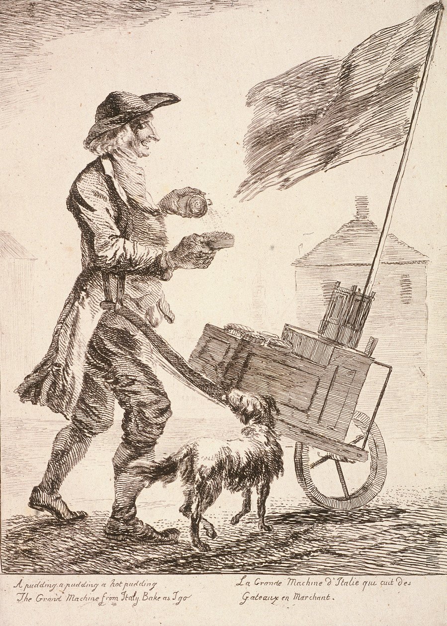 Puddingförsäljare, Cries of London, 1760 av Paul Sandby