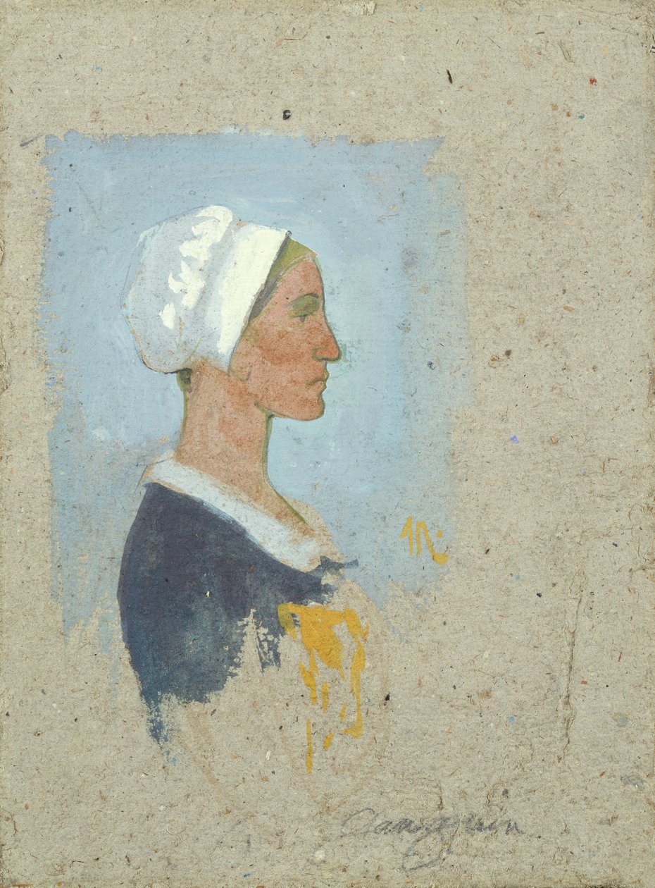 En bretonsk bondkvinna (gouache ombord) av Paul Sérusier