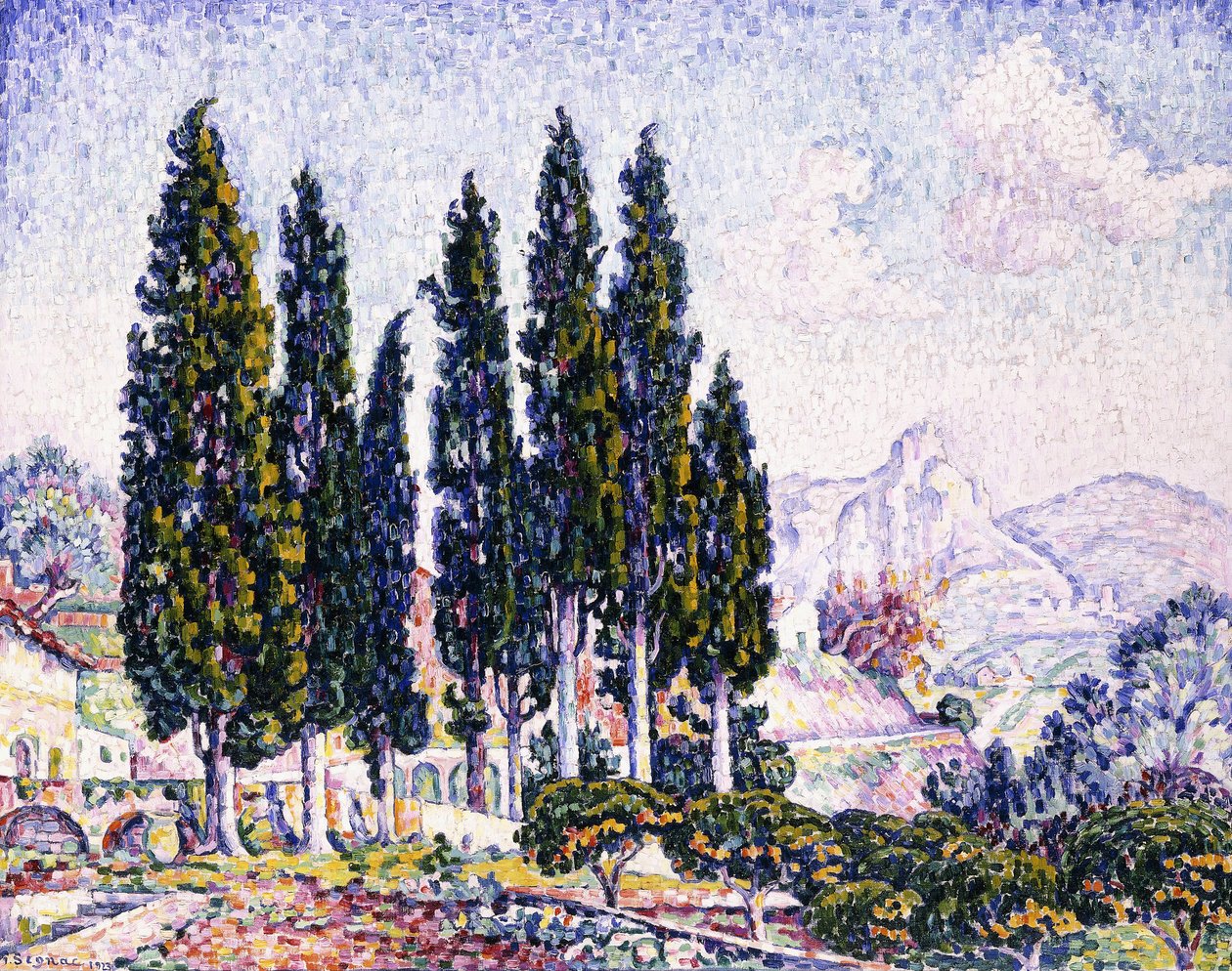 En trädgård i Saint-Paul, 1923 av Paul Signac