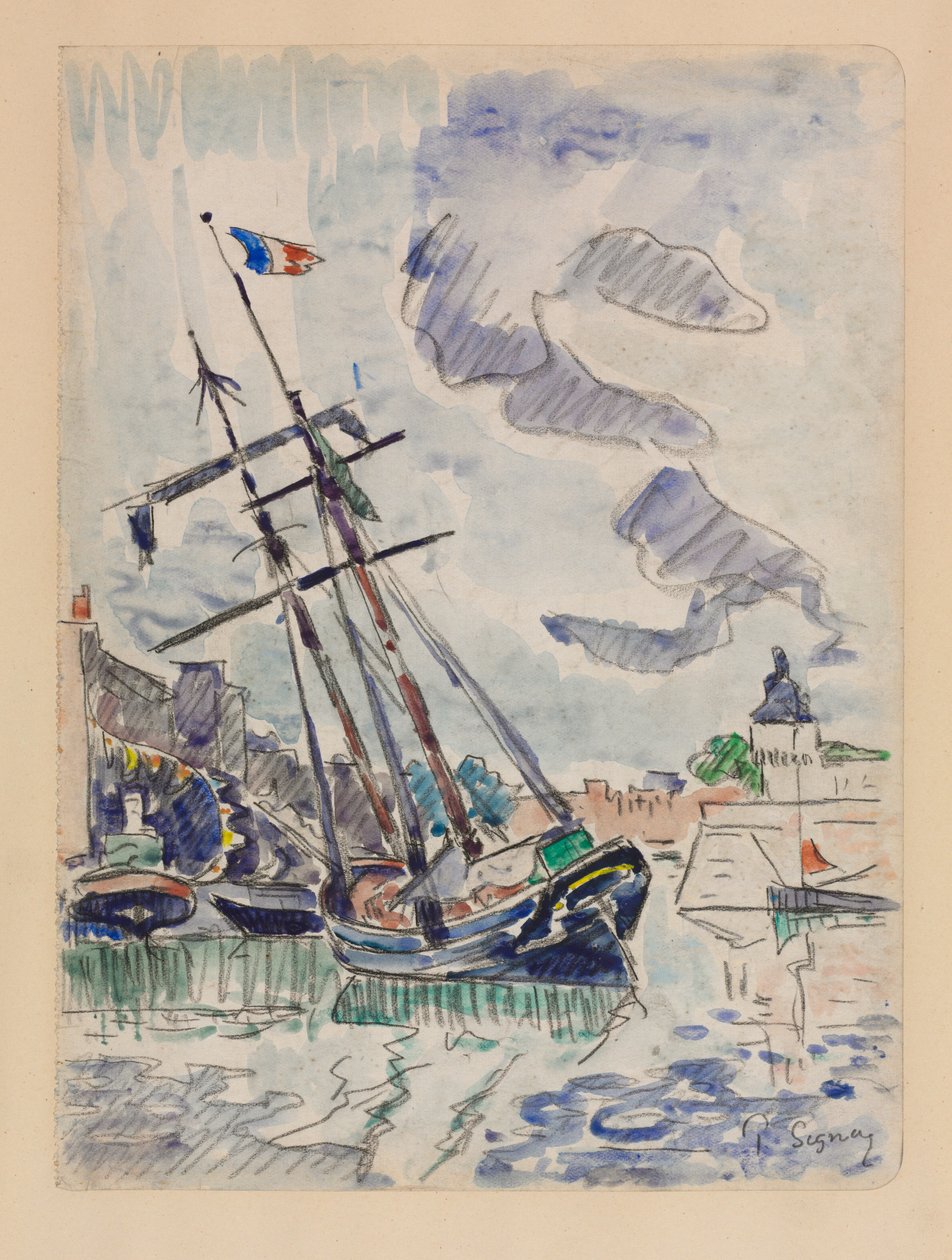 Båt i hamn av Paul Signac