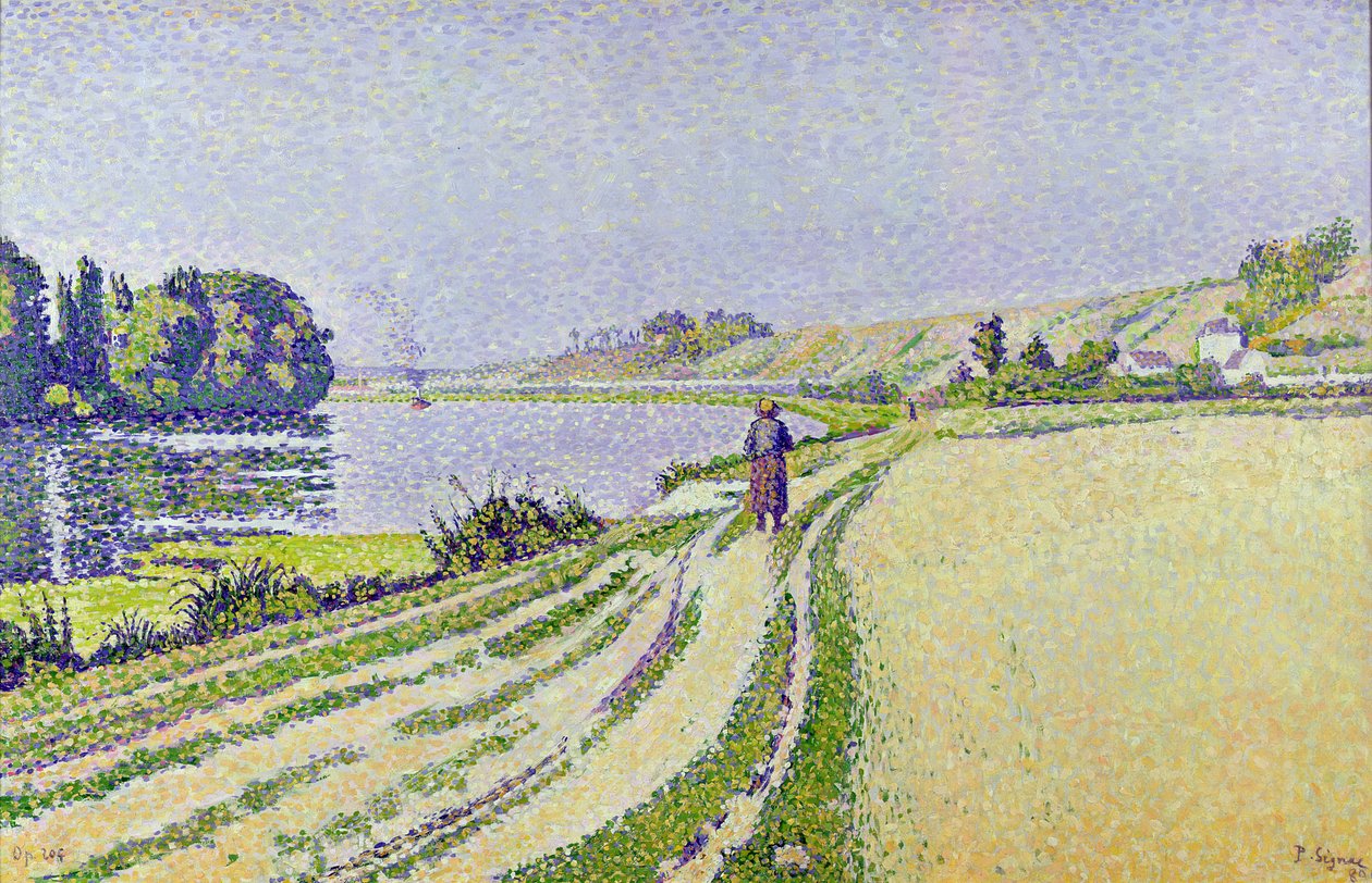 Herblay, La River av Paul Signac