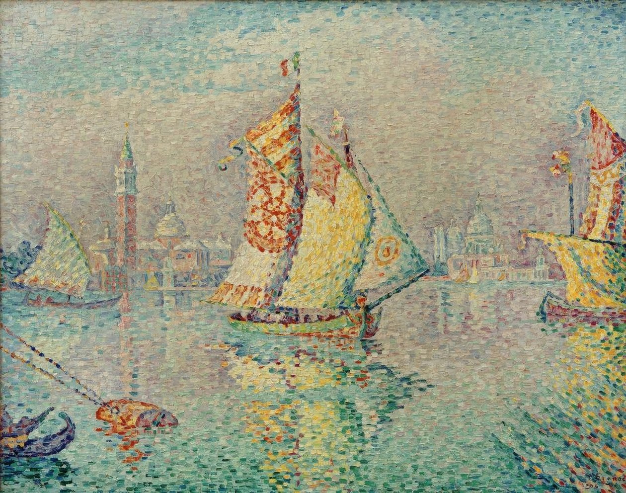 Laguna, gult segel av Paul Signac