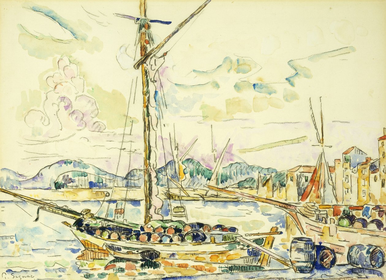 Hamnen i Saint-Tropez, av Paul Signac