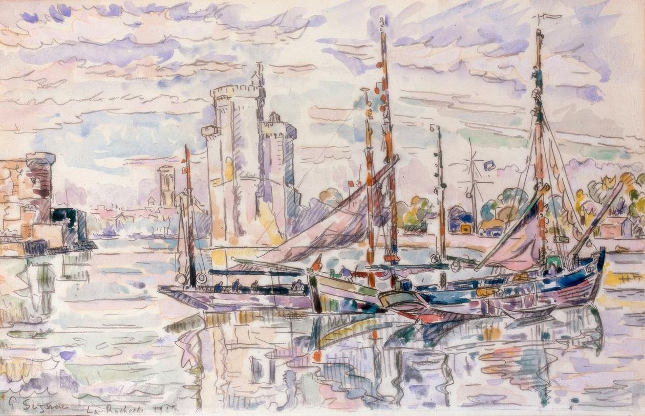 Hamnen i La Rochelle av Paul Signac
