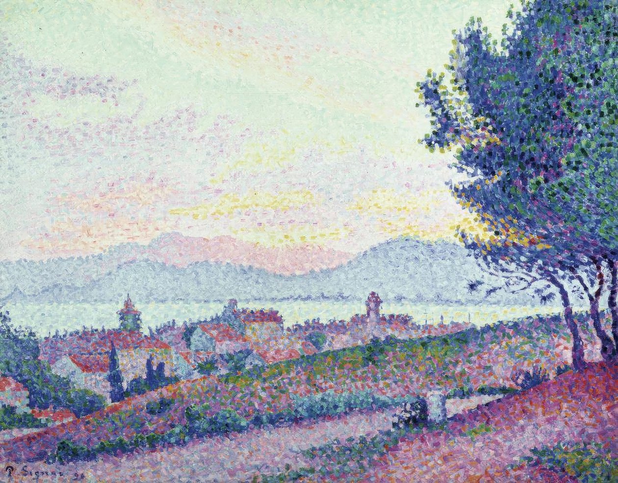 Saint Tropez - Bosque de pinos / 1896 av Paul Signac