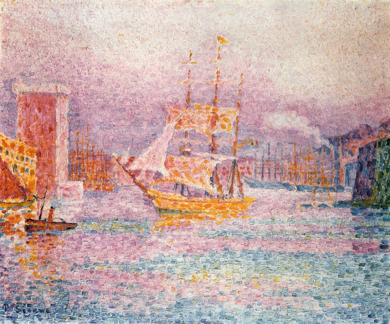 Hamnen i Marseille, 1907 av Paul Signac