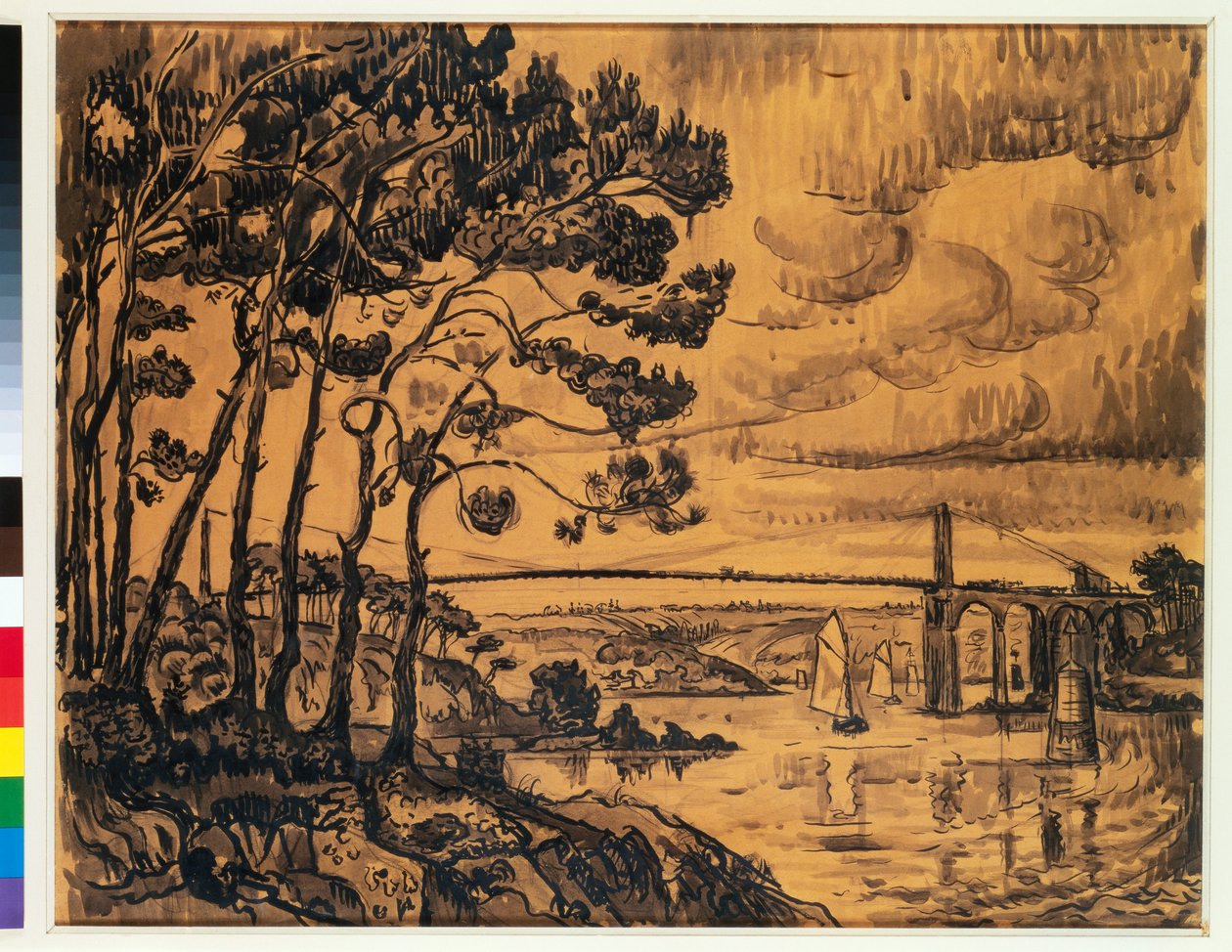 Lezardrieux-bron, 1922 av Paul Signac