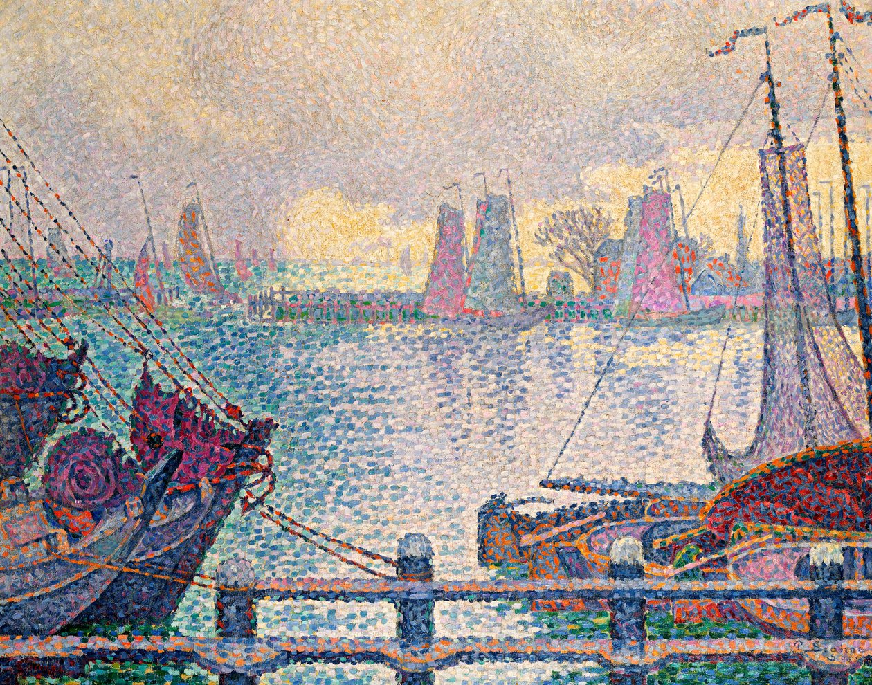 Hamnen i Volendam, 1896 av Paul Signac