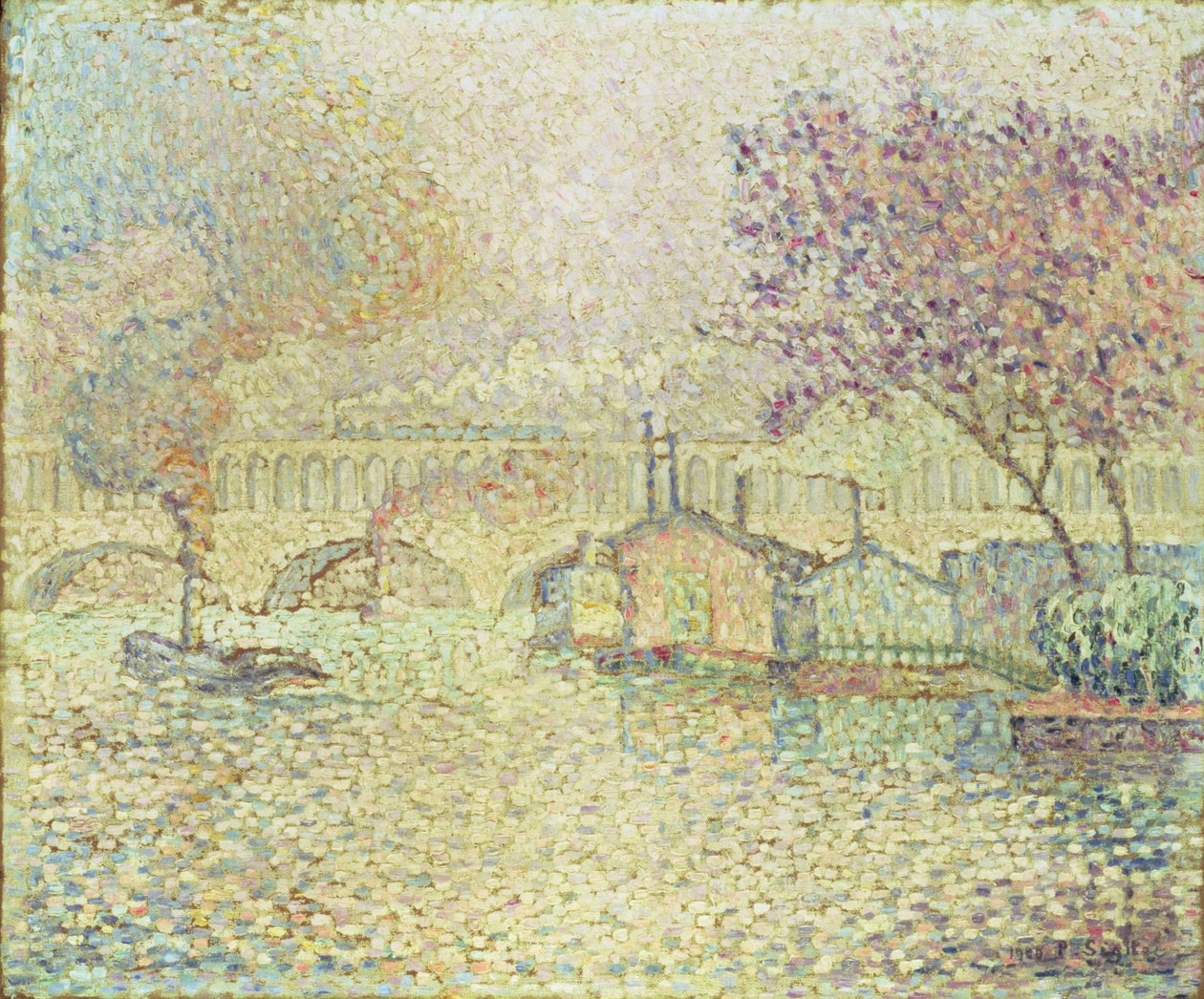 Viadukten i Auteuil, ca 1900 av Paul Signac
