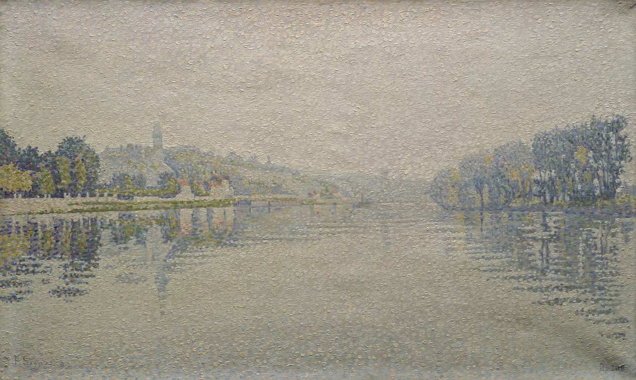 Vy över Seine vid Herblay, 1889 av Paul Signac