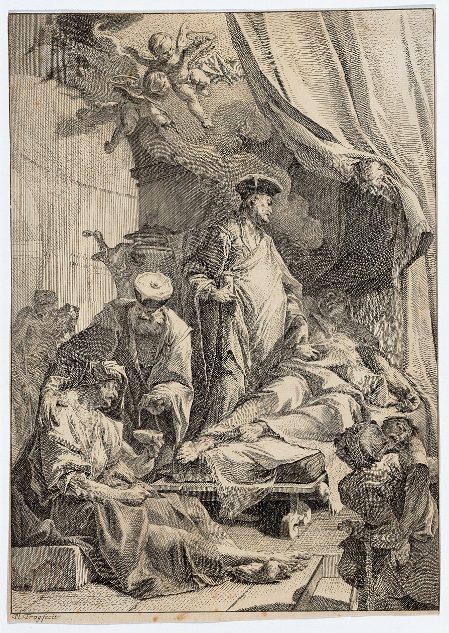 Saints Cosmas och Damian vårdar de sjuka av Paul Troger