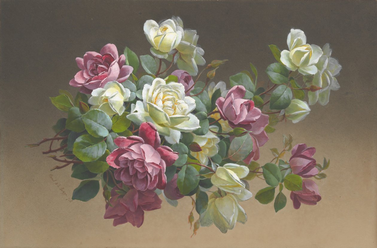 Blommor: Rosor, sent 1800-tidigt 1900-tal. av Paul de Longpré