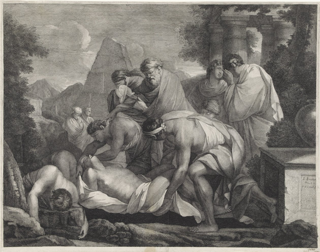 Tobit begraver de döda av Paul van Somer (II)
