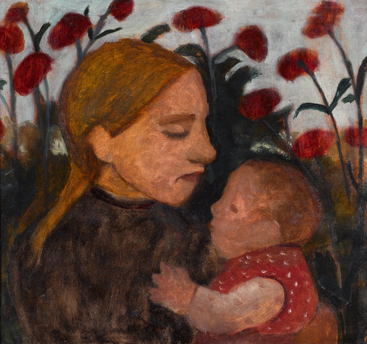 Girl with child av Paula Modersohn Becker