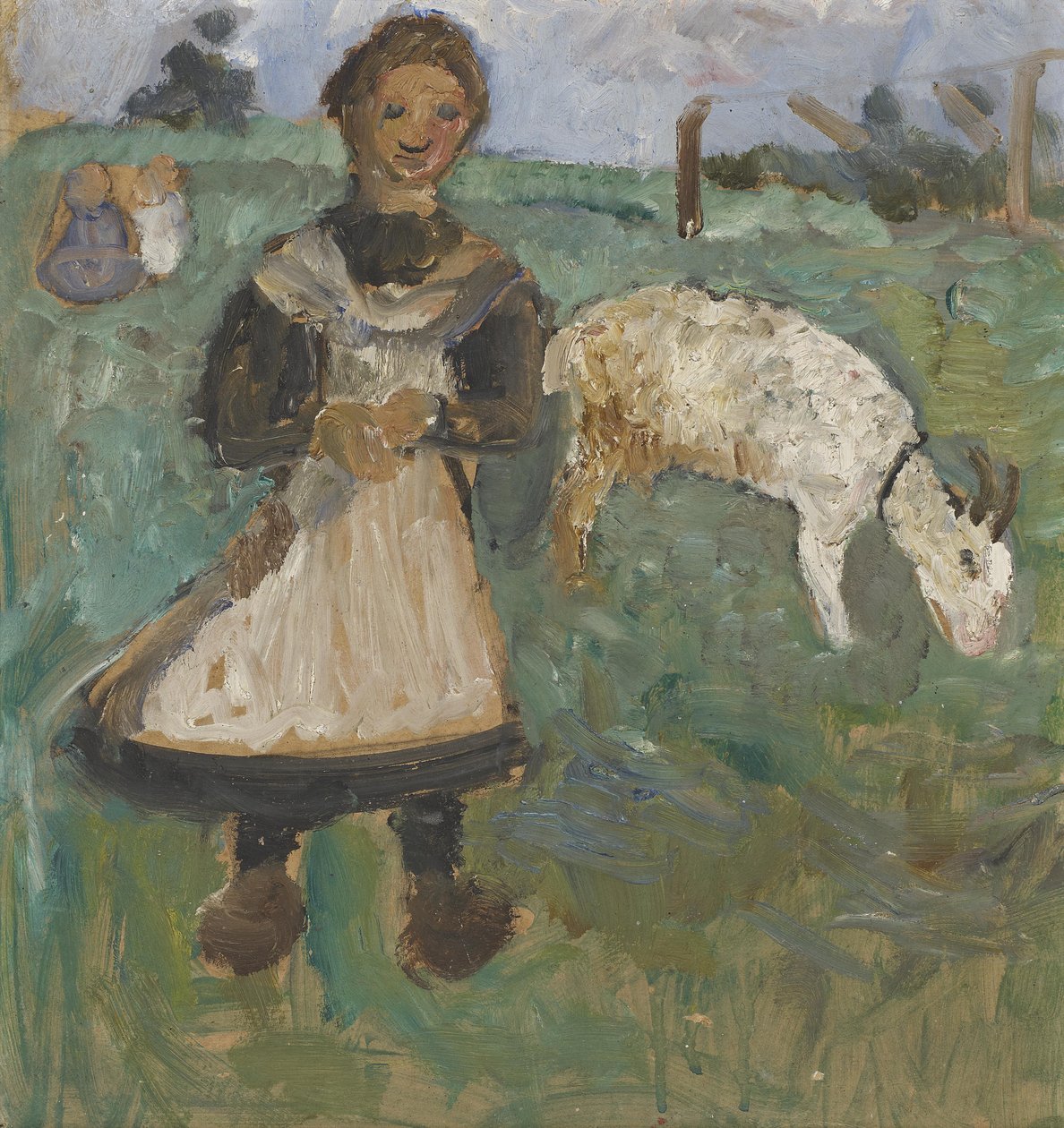 Flicka med get av Paula Modersohn Becker