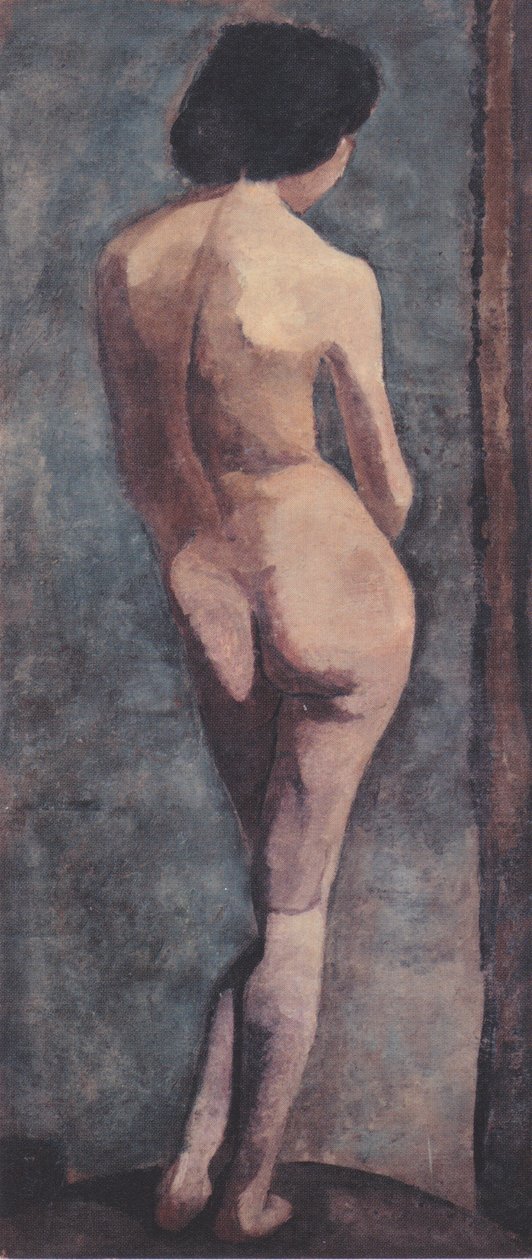 Stående kvinnlig naken bakifrån av Paula Modersohn Becker