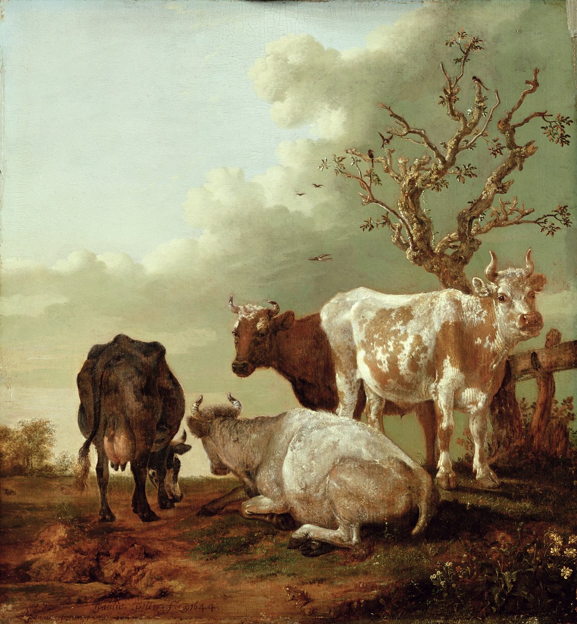 Four Cows in a Meadow, 1644  av Paulus Potter